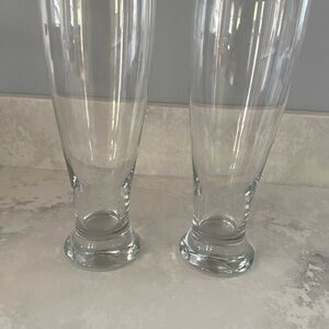 2 Pilsner beer glasses